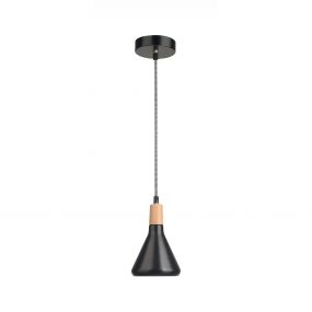 Nova Luce Venanzio - hanglamp - Ø 12,5 x 120 cm - zwart