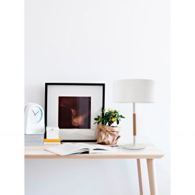 Nova Luce Arrigo - tafellamp - Ø 30 x 48 cm - wit en bruin