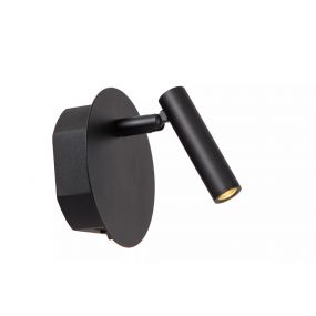 Lucide Jolijn wandlamp - oplaadbaar via USB-kabel - Ø 10,2 x 9 cm - 2W led incl. - zwart