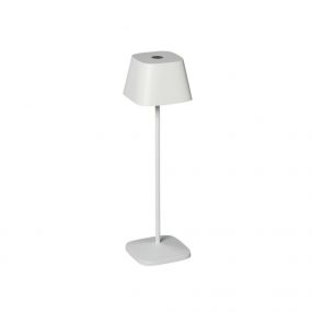 Konstsmide Capri - draadloze buiten tafellamp met laadstation - Ø 10 x 36 cm - 2,2W dimbare LED incl. - IP54 - wit