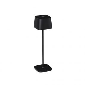 Konstsmide Capri - draadloze buiten tafellamp met laadstation - Ø 10 x 36 cm - 2,2W dimbare LED incl. - IP54 - zwart