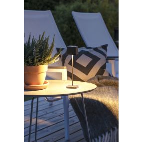 Konstsmide Capri Mini - buiten tafellamp - 7 x 7 x 25 cm - 2,2W dim to warm LED incl. - oplaadbaar - IP54 - zwart 