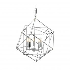 Searchlight Cube - luster - Ø 55 x 150 cm - chroom