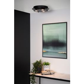 Lucide Okno -plafondverlichting - Ø 30 x 8 cm - zwart