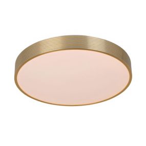 Lucide Malin - plafondverlichting - Ø 39 x 6,5 cm - 24W LED incl. - 3 stappen dimbaar - mat goud