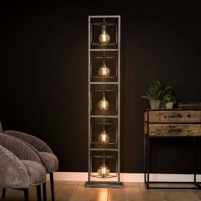 Vico Giant Tower - vloerlamp - ,9 x 23 x 180 cm - oud zilver