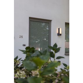 Lutec Cuba - buiten wandverlichting met bewegingsmelder en camera - slimme verlichting - Lutec Connect - 9,2 x 19,5 x 32,5 cm - 17,3W LED incl. - IP44 - donkergrijs