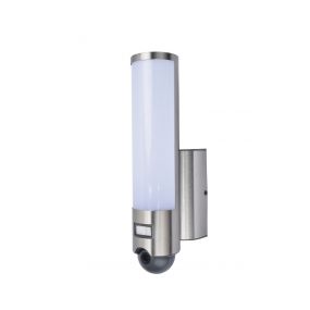 Lutec Elara - buiten wandverlichting met bewegingsmelder en camera - slimme verlichting - Lutec Connect - 7,6 x 14 x 33,4 cm - 17,5W LED incl. - IP44 - grijs