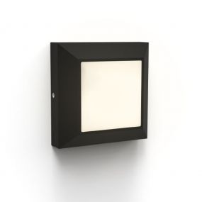 Lutec Helena - buiten wandverlichting - 10,1 x 10,1 x 3,2 cm - 4,5W LED incl. - IP54 - zwart