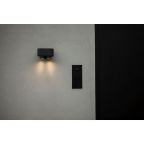 Lutec Cypres - buiten wandlamp - 8,8 x 17,3 x 10,7 cm - IP44 - donker grijs 