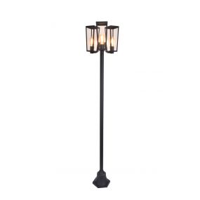 Lutec Pine - lantaarnpaal - 35,3 x 35,3 x 198,6 cm - IP44 - zwart