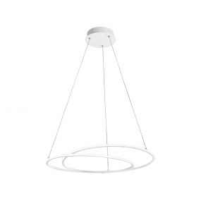 Nova Luce Viareggio - hanglamp - Ø 56 x 120 cm - 29W LED incl. - wit
