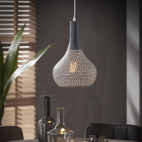 Vico Perforated - hanglamp - Ø 25 x 150 cm - grijs