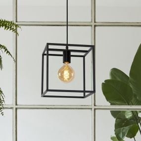 Lichtkoning Achille - hanglamp - 25 x 25 x 155 cm - zwart (actie!)