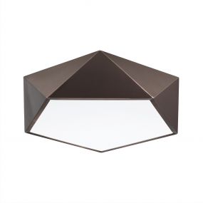 Nova Luce Darius - plafondverlichting - 40 x 40 x 10 cm - koffie bruin en mat wit (stockopruiming!)