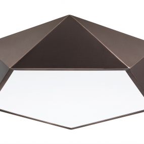 Nova Luce Darius - plafondverlichting - 40 x 40 x 10 cm - koffie bruin en mat wit (stockopruiming!)