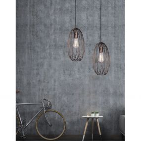 Nova Luce Eriberto - hanglamp - Ø 18 x 150 cm - roest koper (laatste stuks!)