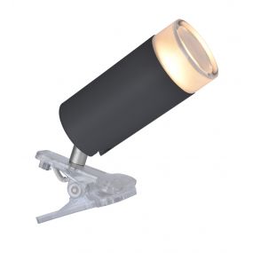 Lutec Klipa - klemlamp - slimme verlichting - Lutec Connect - 16,3 x 13,3 x 6,3 cm - 4,7W LED incl. - dimfunctie en instelbare lichtkleur via app - RGB+W - zwart