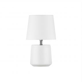 Nova Luce Alicia - tafellamp - Ø 12 x 22 cm - wit en chroom