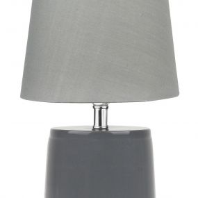 Nova Luce Alicia - tafellamp - Ø 12 x 22 cm - grijs en chroom