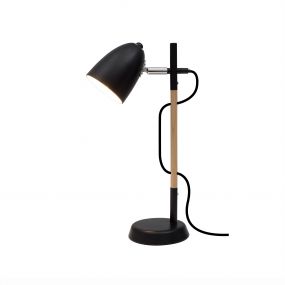 Nova Luce Alina - bureaulamp - 13 x 13 x 42 cm - zwart en bruin