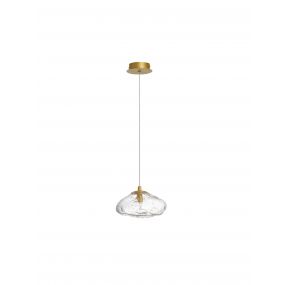 Nova Luce King - hanglamp - Ø 20 x 200 cm - goud en transparant