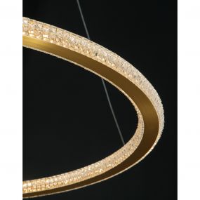 Nova Luce Cilion - hanglamp - Ø 60 x 150 cm - 48W dimbare LED incl. - messing goud