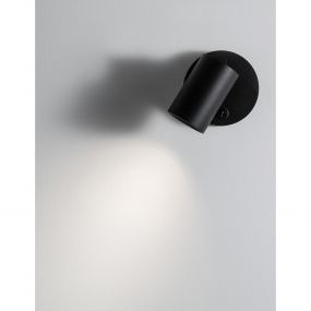 Nova Luce Net - wandverlichting met schakelaar - 5,7 x 10,5 cm - zandzwart