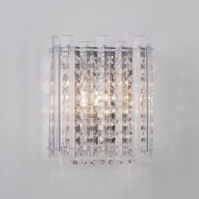 Nova Luce Element - wandverlichting - 18 x 11 x 22 cm - chroom en transparant
