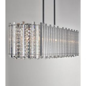 Nova Luce Element - hanglamp - 86 x 24 x 146 cm - chroom en transparant