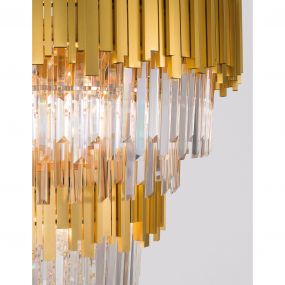 Nova Luce Grane - luster - Ø 85 x 120 cm - goud en transparant