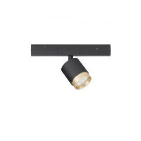 Nova Luce Ultra Slim - rail spot - lichtbundel instelbaar van 15 tot 36 graden - Ø 4,5 cm - 5W LED incl. - zwart en goud