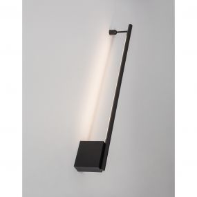 Nova Luce Gropius - wandverlichting - 60 x 9 x 3,5 cm - 15W LED incl. - zand zwart