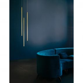 Nova Luce Elettra - hanglamp - Ø 1,5 x 200 cm - 5W LED incl. - messing goud