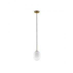 Nova Luce Chrysi - hanglamp - Ø 12 x 120 cm - messing goud en wit