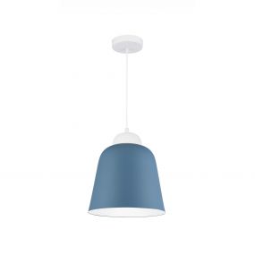 Nova Luce Victoria - hanglamp - Ø 29 x 120 cm - blauw en wit