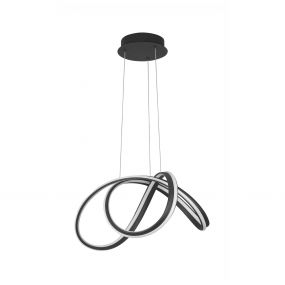 Nova Luce Truno - hanglamp - Ø 52 x 120 cm - 60W dimbare LED incl. - zand zwart