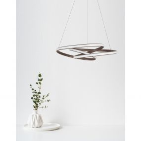 Nova Luce Menton - hanglamp - Ø 52 x 120 cm - 43W dimbare LED incl. - zandige koffie