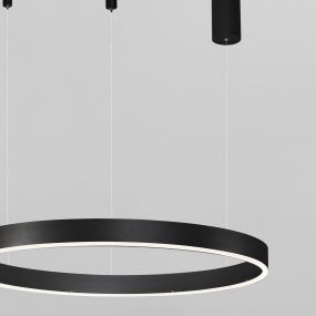 Nova Luce Motif - hanglamp - Ø 60 x 120 cm - 40W dimbare LED incl. - zand zwart