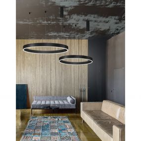 Nova Luce Motif - hanglamp - Ø 100 x 150 cm - 55W dimbare LED incl. - zand zwart