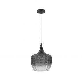Nova Luce Loni - hanglamp - Ø 24 x 120 cm - rokerig grijs