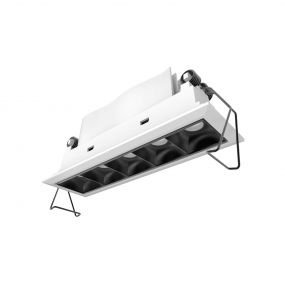 Nova Luce Swan - inbouwspot - 150 x 45 mm, 142 x 40 mm inbouwmaat - 5 x 2W LED incl. - IP32 - wit en zwart