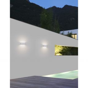 Nova Luce Mile - buiten wandverlichting - 18 x 3,5 x 9 cm - 2 x 5W LED incl. - IP54 - wit