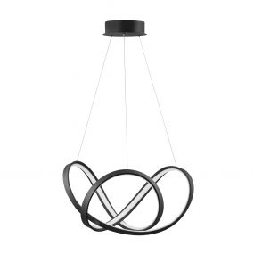 Nova Luce Apus - hanglamp - Ø 55 x 120 cm - 45W dimbare LED incl. - zand zwart