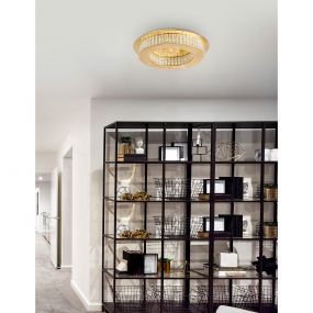 Nova Luce Zeffari - plafondverlichting - Ø 50 x 10,7 cm - 40W LED incl. - goud