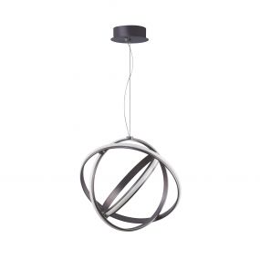 Nova Luce Pertone - hanglamp - Ø 50 x 150 cm - 53W dimbare LED incl. - zwart paars