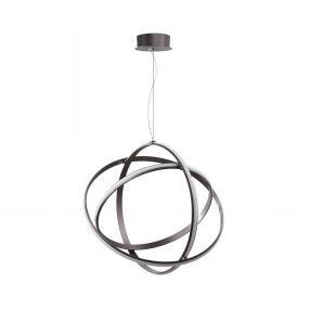 Nova Luce Pertone - hanglamp - Ø 70 x 150 cm - 63W dimbare LED incl. - zwart paars