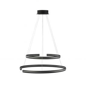 Nova Luce Torrente - hanglamp - Ø 80 x 120 cm - 93W dimbare LED incl. - zand zwart