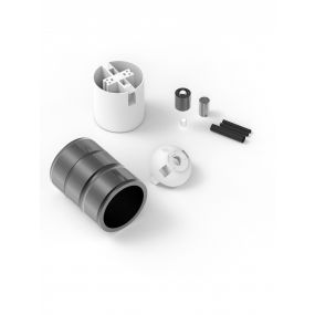 Calex - 3-ringen E27-fitting met cilindervormige kabelhouder - Ø 4,8 x 6,3 cm - mat zwart