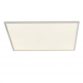 Brilliant Cires Square - plafondverlichting - 45 x 45 x 4 - 30W easydim LED incl. - satijn nikkel, wit